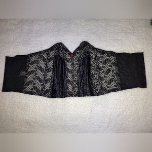 Black and Gray Lace Corset Belt
